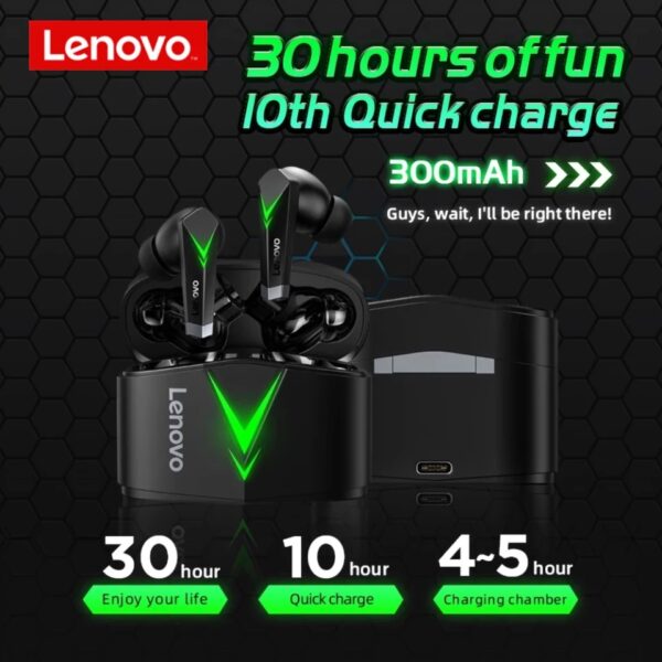 Lenovo LP6 TWS Gaming headset 65ms Low Latency Wireless Earphone with Mic Bass A
